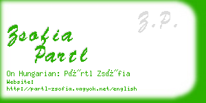 zsofia partl business card